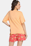 Rosaline Bon Appetit Knit Cotton Shorts Set - Deep Sea Coral — thumbnail 3